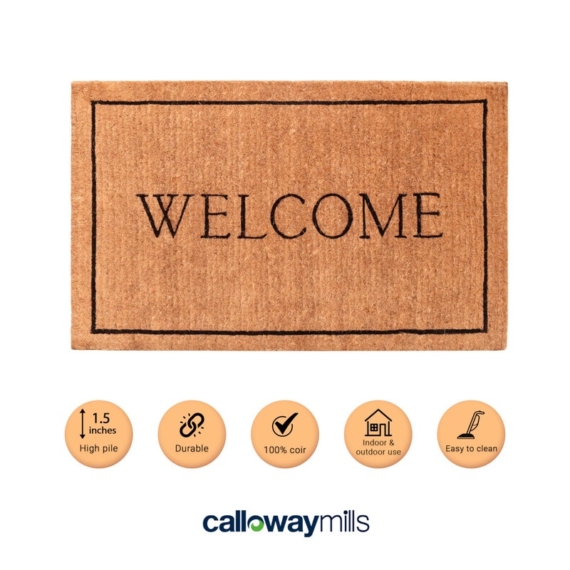 Calloway Mills دعامة ترحيب من كالوواي ميلز AZ104812436، 100% جوز الهند، 24" × 36" × 1.50"، طبيعي/أسود - Image 5